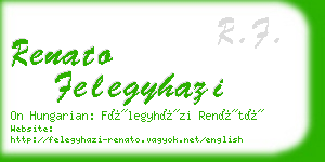 renato felegyhazi business card